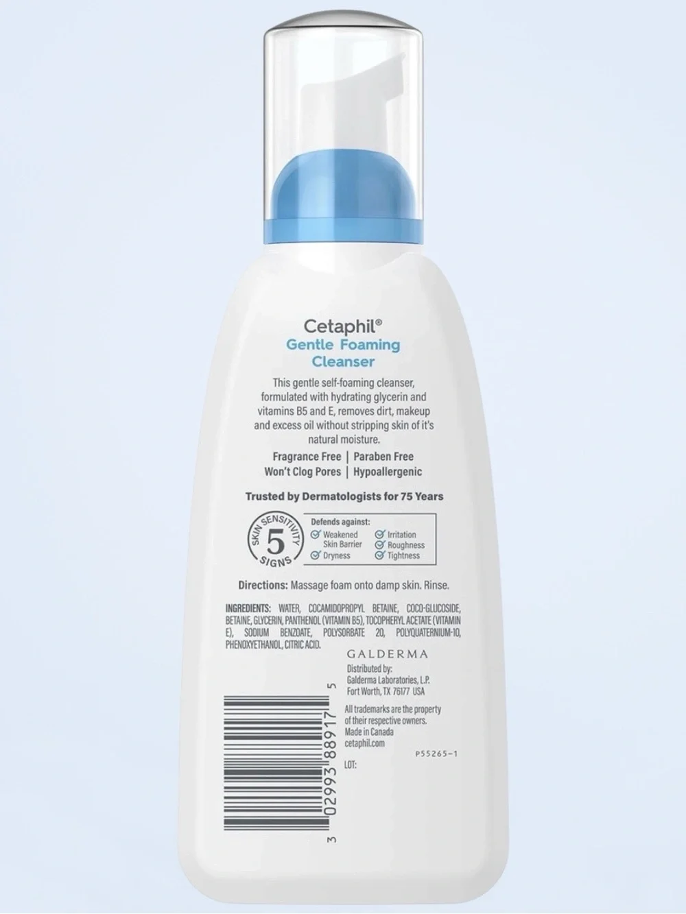 2 Bottles of Cetaphil Gentle Foaming Cleanser, Great for Sensitive Skin
